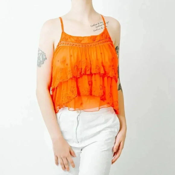 Free People Lace Layered Halter Top - Large - Picture 5 of 7